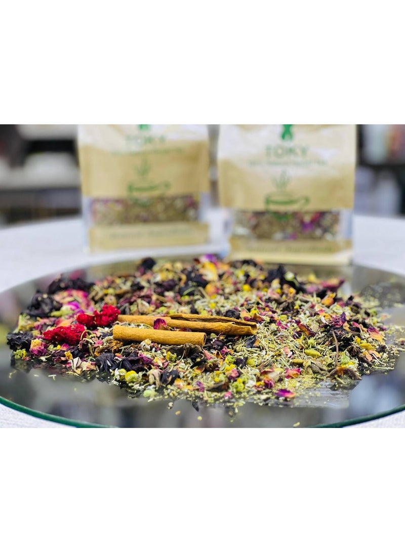 TOKY 100% Natural Herbal Tea٣٠٠ جرام شاي الأعشاب الطبيعي – خليط زهورات لتنقية الجسم ودعم المناعة - Image 5